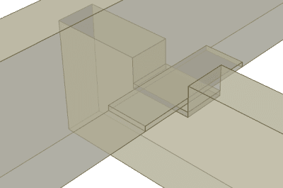 Detail of metal sliding joint